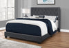 Monarch Specialties I 5986Q Bed, Queen Size, Platform, Bedroom, Frame, Upholstered, Velvet, Wood Legs, Grey, Chrome, Transitional - 83-5986Q - Mounts For Less