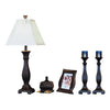 Monarch Specialties I 6791 Lamp, 5 Pcs Set, Table, Candles, Picture Frame, Living Room, Bedroom, Metal, Black, Dark Brown, Traditional - 83-6791 - Mounts For Less