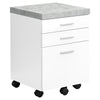 Monarch Specialties I 7051 File Cabinet, Rolling Mobile, Storage Drawers, Printer Stand, Office, Work, Laminate, Grey, White, Contemporary, Modern - 83-7051 - Mounts For Less