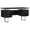 Monarch Specialties I 7080 Computer Desk, Home Office, Laptop, Left, Right Set-up, Storage Drawers, 60"l, Work, Metal, Laminate, Brown, Grey, Contemporary, Modern - 83-7080 - Mounts For Less