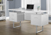 Monarch Specialties I 7081 Computer Desk, Home Office, Laptop, Left, Right Set-up, Storage Drawers, 60"l, Work, Metal, Laminate, White, Grey, Contemporary, Modern - 83-7081 - Mounts For Less