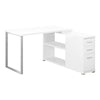 Monarch Specialties I 7133 Computer Desk, Home Office, Corner, Left, Right Set-up, Storage Drawers, L Shape, Work, Laptop, Metal, Laminate, White, Grey, Contemporary, Modern - 83-7133 - Mounts For Less