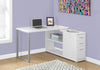 Monarch Specialties I 7133 Computer Desk, Home Office, Corner, Left, Right Set-up, Storage Drawers, L Shape, Work, Laptop, Metal, Laminate, White, Grey, Contemporary, Modern - 83-7133 - Mounts For Less