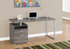 Monarch Specialties I 7145 Computer Desk, Home Office, Laptop, Left, Right Set-up, Storage Drawers, 60"l, Work, Metal, Laminate, Brown, Grey, Contemporary, Modern - 83-7145 - Mounts For Less