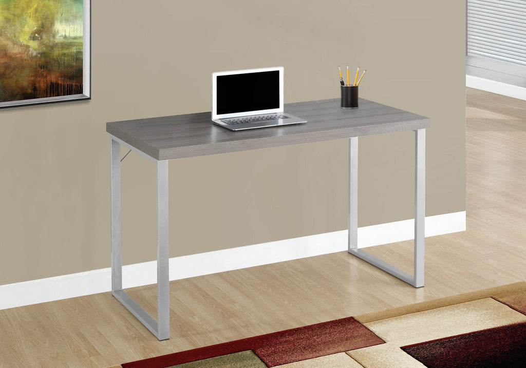 Monarch Specialties I 7155 Computer Desk, Home Office, Laptop, 48"l, Work, Metal, Laminate, Brown, Grey, Contemporary, Modern - 83-7155 - Mounts For Less