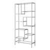 Monarch Specialties I 7158 Bookshelf, Bookcase, Etagere, 72"h, Office, Bedroom, Metal, Tempered Glass, Grey, Clear, Contemporary, Modern - 83-7158 - Mounts For Less