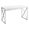 Monarch Specialties I 7205 Computer Desk, Home Office, Laptop, Work, Metal, Laminate, Glossy White, Chrome, Contemporary, Modern - 83-7205 - Mounts For Less