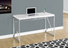 Monarch Specialties I 7205 Computer Desk, Home Office, Laptop, Work, Metal, Laminate, Glossy White, Chrome, Contemporary, Modern - 83-7205 - Mounts For Less
