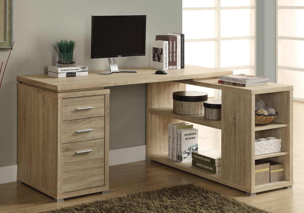Monarch Specialties I 7219 Computer Desk, Home Office, Corner, Left, Right Set-up, Storage Drawers, L Shape, Work, Laptop, Laminate, Natural, Contemporary, Modern - 83-7219 - Mounts For Less