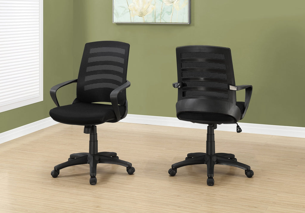 Monarch Specialties I 7224 Office Chair, Adjustable Height, Swivel, Ergonomic, Armrests, Computer Desk, Work, Metal, Mesh, Black, Contemporary, Modern - 83-7224 - Mounts For Less