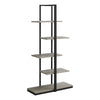 Monarch Specialties I 7232 Bookshelf, Bookcase, Etagere, 5 Tier, 60"h, Office, Bedroom, Metal, Laminate, Brown, Black, Contemporary, Modern - 83-7232 - Mounts For Less