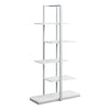 Monarch Specialties I 7233 Bookshelf, Bookcase, Etagere, 5 Tier, 60"h, Office, Bedroom, Metal, Laminate, White, Grey, Contemporary, Modern - 83-7233 - Mounts For Less