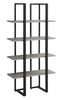 Monarch Specialties I 7237 Bookshelf, Bookcase, Etagere, 4 Tier, 60"h, Office, Bedroom, Metal, Laminate, Brown, Black, Contemporary, Modern - 83-7237 - Mounts For Less