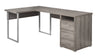 Monarch Specialties I 7255 Computer Desk, Home Office, Corner, Left, Right Set-up, Storage Drawers, 80"l, L Shape, Work, Laptop, Metal, Laminate, Brown, Grey, Contemporary, Modern - 83-7255 - Mounts For Less