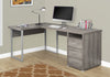 Monarch Specialties I 7255 Computer Desk, Home Office, Corner, Left, Right Set-up, Storage Drawers, 80"l, L Shape, Work, Laptop, Metal, Laminate, Brown, Grey, Contemporary, Modern - 83-7255 - Mounts For Less