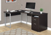 Monarch Specialties I 7256 Computer Desk, Home Office, Corner, Left, Right Set-up, Storage Drawers, 80"l, L Shape, Work, Laptop, Metal, Laminate, Brown, Grey, Contemporary, Modern - 83-7256 - Mounts For Less