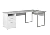 Monarch Specialties I 7258 Computer Desk, Home Office, Corner, Left, Right Set-up, Storage Drawers, 80"l, L Shape, Work, Laptop, Metal, Laminate, Grey, Contemporary, Modern - 83-7258 - Mounts For Less
