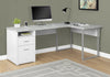 Monarch Specialties I 7258 Computer Desk, Home Office, Corner, Left, Right Set-up, Storage Drawers, 80"l, L Shape, Work, Laptop, Metal, Laminate, Grey, Contemporary, Modern - 83-7258 - Mounts For Less