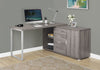 Monarch Specialties I 7285 Computer Desk, Home Office, Corner, Left, Right Set-up, Storage Drawers, 60"l, L Shape, Work, Laptop, Metal, Laminate, Brown, Grey, Contemporary, Modern - 83-7285 - Mounts For Less