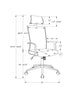 Monarch Specialties I 7301 Office Chair, Adjustable Height, Swivel, Ergonomic, Armrests, Computer Desk, Work, Metal, Mesh, White, Chrome, Contemporary, Modern - 83-7301 - Mounts For Less