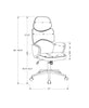 Monarch Specialties I 7322 Office Chair, Adjustable Height, Swivel, Ergonomic, Armrests, Computer Desk, Work, Metal, Pu Leather Look, White, Grey, Chrome, Contemporary, Modern - 83-7322 - Mounts For Less