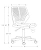 Monarch Specialties I 7338 Office Chair, Adjustable Height, Swivel, Ergonomic, Computer Desk, Work, Juvenile, Metal, Fabric, White, Black, Contemporary, Modern - - Mounts For Less
