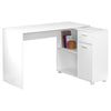 Monarch Specialties I 7350 Computer Desk, Home Office, Corner, Storage Drawers, 46"l, L Shape, Work, Laptop, Laminate, White, Contemporary, Modern - 83-7350 - Mounts For Less