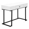 Monarch Specialties I 7385 Computer Desk, Home Office, Laptop, Storage Drawers, 42"l, Work, Metal, Laminate, Glossy White, Black, Contemporary, Modern - 83-7385 - Mounts For Less