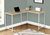 Monarch Specialties I 7397 Computer Desk, Home Office, Corner, 58"l, L Shape, Work, Laptop, Metal, Laminate, Natural, White, Contemporary, Modern - 83-7397 - Mounts For Less