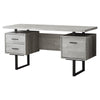 Monarch Specialties I 7417 Computer Desk, Home Office, Laptop, Left, Right Set-up, Storage Drawers, 60"l, Work, Metal, Laminate, Grey, Black, Contemporary, Modern - 83-7417 - Mounts For Less