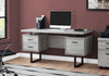 Monarch Specialties I 7417 Computer Desk, Home Office, Laptop, Left, Right Set-up, Storage Drawers, 60"l, Work, Metal, Laminate, Grey, Black, Contemporary, Modern - 83-7417 - Mounts For Less