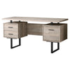 Monarch Specialties I 7418 Computer Desk, Home Office, Laptop, Left, Right Set-up, Storage Drawers, 60"l, Work, Metal, Laminate, Beige, Black, Contemporary, Modern - 83-7418 - Mounts For Less