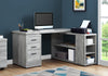 Monarch Specialties I 7421 Computer Desk, Home Office, Corner, Left, Right Set-up, Storage Drawers, L Shape, Work, Laptop, Laminate, Grey, Contemporary, Modern - 83-7421 - Mounts For Less