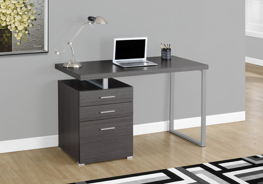 Monarch Specialties I 7426 Computer Desk, Home Office, Laptop, Left, Right Set-up, Storage Drawers, 48"l, Work, Metal, Laminate, Grey, Contemporary, Modern - 83-7426 - Mounts For Less