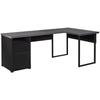 Monarch Specialties I 7435 Computer Desk, Home Office, Corner, Left, Right Set-up, Storage Drawers, 80"l, L Shape, Work, Laptop, Metal, Laminate, Black, Grey, Contemporary, Modern - 83-7435 - Mounts For Less