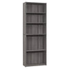 Monarch Specialties I 7469 Bookshelf, Bookcase, 6 Tier, 72"h, Office, Bedroom, Laminate, Grey, Transitional - 83-7469 - Mounts For Less
