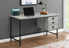 Monarch Specialties I 7486 Computer Desk, Home Office, Laptop, Storage Drawers, 55"l, Work, Metal, Laminate, Grey, Black, Contemporary, Modern - 83-7486 - Mounts For Less