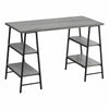 Monarch Specialties I 7524 Computer Desk, Home Office, Laptop, Storage Shelves, 48"l, Work, Metal, Laminate, Grey, Black, Contemporary, Modern - 83-7524 - Mounts For Less