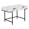Monarch Specialties I 7558 Computer Desk, Home Office, Laptop, Storage Drawers, 48"l, Work, Metal, Laminate, White Marble Look, Black, Contemporary, Modern - 83-7558 - Mounts For Less