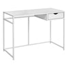 Monarch Specialties I 7570 Computer Desk, Home Office, Laptop, Storage Drawer, 42"l, Work, Metal, Laminate, White, Contemporary, Modern - 83-7570 - Mounts For Less