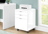 Monarch Specialties I 7583 File Cabinet, Rolling Mobile, Storage Drawers, Printer Stand, Office, Work, Laminate, Glossy White, Contemporary, Modern - 83-7583 - Mounts For Less