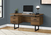 Monarch Specialties I 7625 Computer Desk, Home Office, Laptop, Left, Right Set-up, Storage Drawers, 60"l, Work, Metal, Laminate, Walnut, Black, Contemporary, Modern - 83-7625 - Mounts For Less
