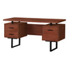 Monarch Specialties I 7626 Computer Desk, Home Office, Laptop, Left, Right Set-up, Storage Drawers, 60"l, Work, Metal, Laminate, Brown, Black, Contemporary, Modern - 83-7626 - Mounts For Less