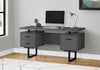 Monarch Specialties I 7630 Computer Desk, Home Office, Laptop, Left, Right Set-up, Storage Drawers, 60"l, Work, Metal, Laminate, Grey, Black, Contemporary, Modern - 83-7630 - Mounts For Less