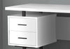 Monarch Specialties I 7631 Computer Desk, Home Office, Laptop, Left, Right Set-up, Storage Drawers, 60"l, Work, Metal, Laminate, White, Black, Contemporary, Modern - 83-7631 - Mounts For Less