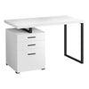 Monarch Specialties I 7646 Computer Desk, Home Office, Laptop, Left, Right Set-up, Storage Drawers, 48"l, Work, Metal, Laminate, White, Black, Contemporary, Modern - 83-7646 - Mounts For Less