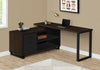 Monarch Specialties I 7710 Computer Desk, Home Office, Corner, Storage Drawers, 72"l, L Shape, Work, Laptop, Metal, Laminate, Brown, Black, Contemporary, Modern - 83-7710 - Mounts For Less