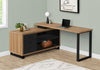 Monarch Specialties I 7712 Computer Desk, Home Office, Corner, Storage Drawers, 72"l, L Shape, Work, Laptop, Metal, Laminate, Brown, Black, Contemporary, Modern - 83-7712 - Mounts For Less