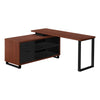 Monarch Specialties I 7713 Computer Desk, Home Office, Corner, Storage Drawers, 72"l, L Shape, Work, Laptop, Metal, Laminate, Brown, Black, Contemporary, Modern - 83-7713 - Mounts For Less