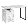 Monarch Specialties I 7762 Computer Desk, Home Office, Laptop, Left, Right Set-up, Storage Drawers, 48"l, Work, Metal, Laminate, White Marble Look, Black, Contemporary, Modern - 83-7762 - Mounts For Less